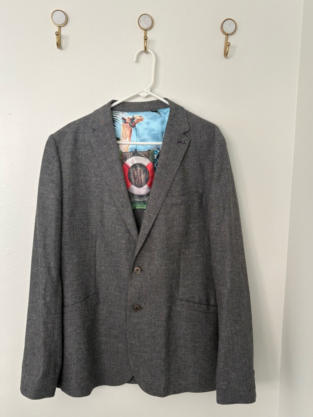 Ted Baker London Men's Gray Two-Button Blazer